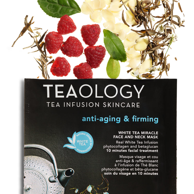 Teaology White Tea Miracle Face and Neck Mask | Anti-Aging & Firming - maseczka przeciwstarzeniowa do twarzy