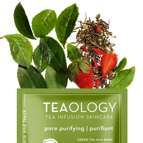 Teaology Green Tea AHA Mask - Oczyszczająca maseczka do twarzy i szyi